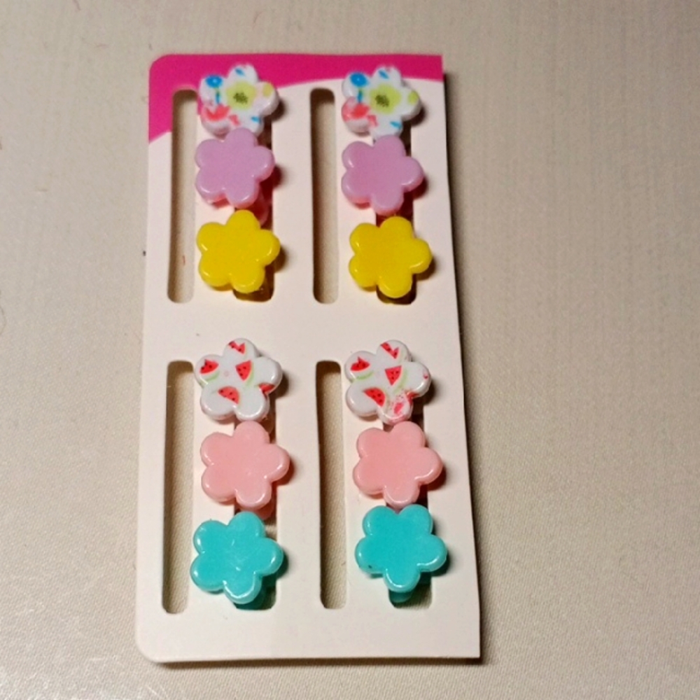 NEW 🤩 Colorful Floral Hair Clips Set for Kids